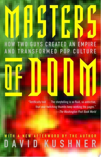 Book cover of 'Masters of Doom' with colorful text design.