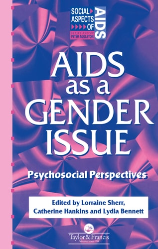 Book cover of 'AIDS as a Gender Issue' with a pink and blue abstract design.
