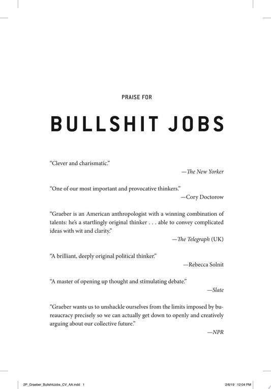 Bullshit Jobs: A Theory | David Graeber