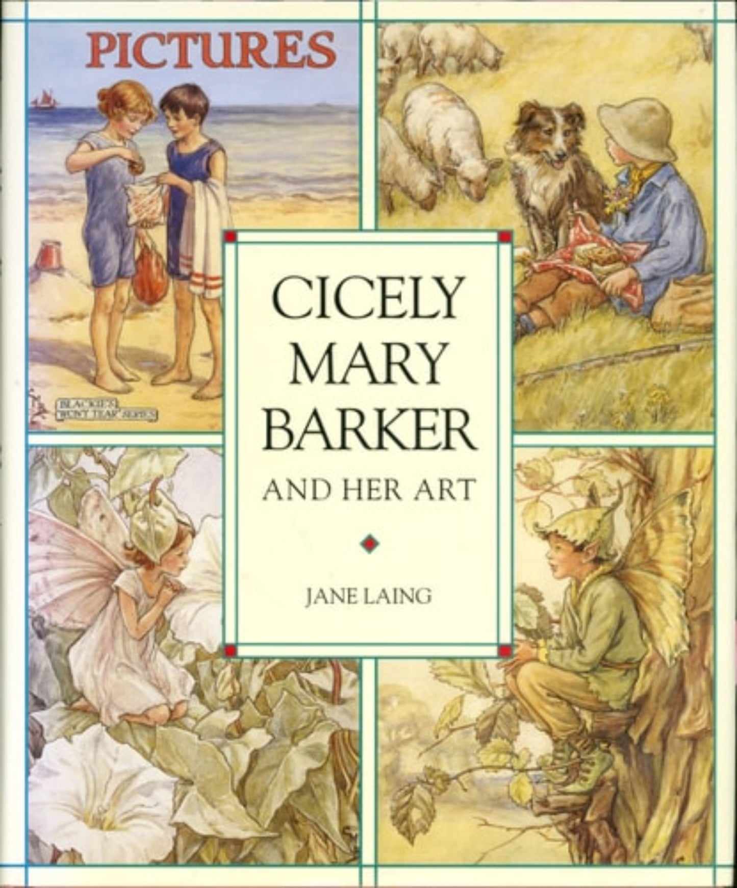 Book cover featuring illustrations by Cicely Mary Barker with a central title text box.