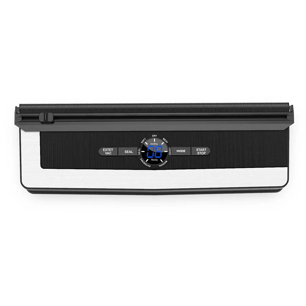 Sleek 135W LED vacuum sealer machine for household kitchen food storage.