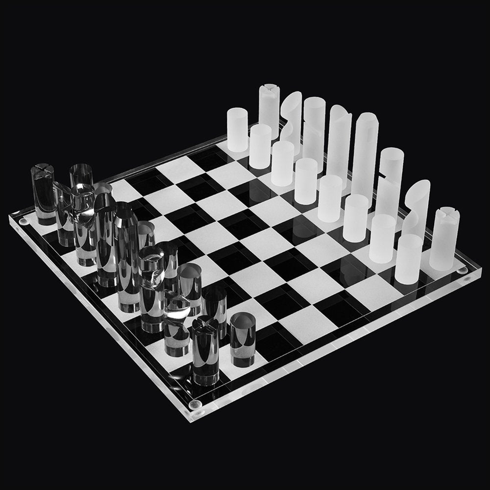 3D Luxury Laser-Cut Chess Set - Luxe Acrylic Smoke & Frost