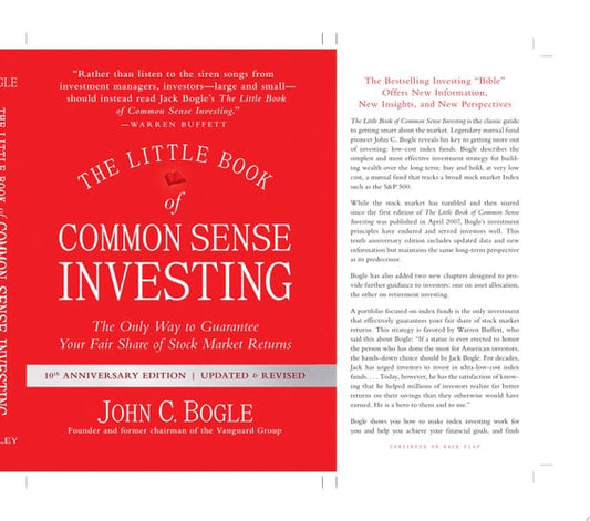 Book cover of 'The Little Book of Common Sense Investing' by John C. Bogle on a white background.