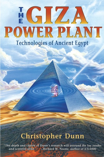 Book cover of 'The Giza Power Plant' with pyramid design and desert landscape