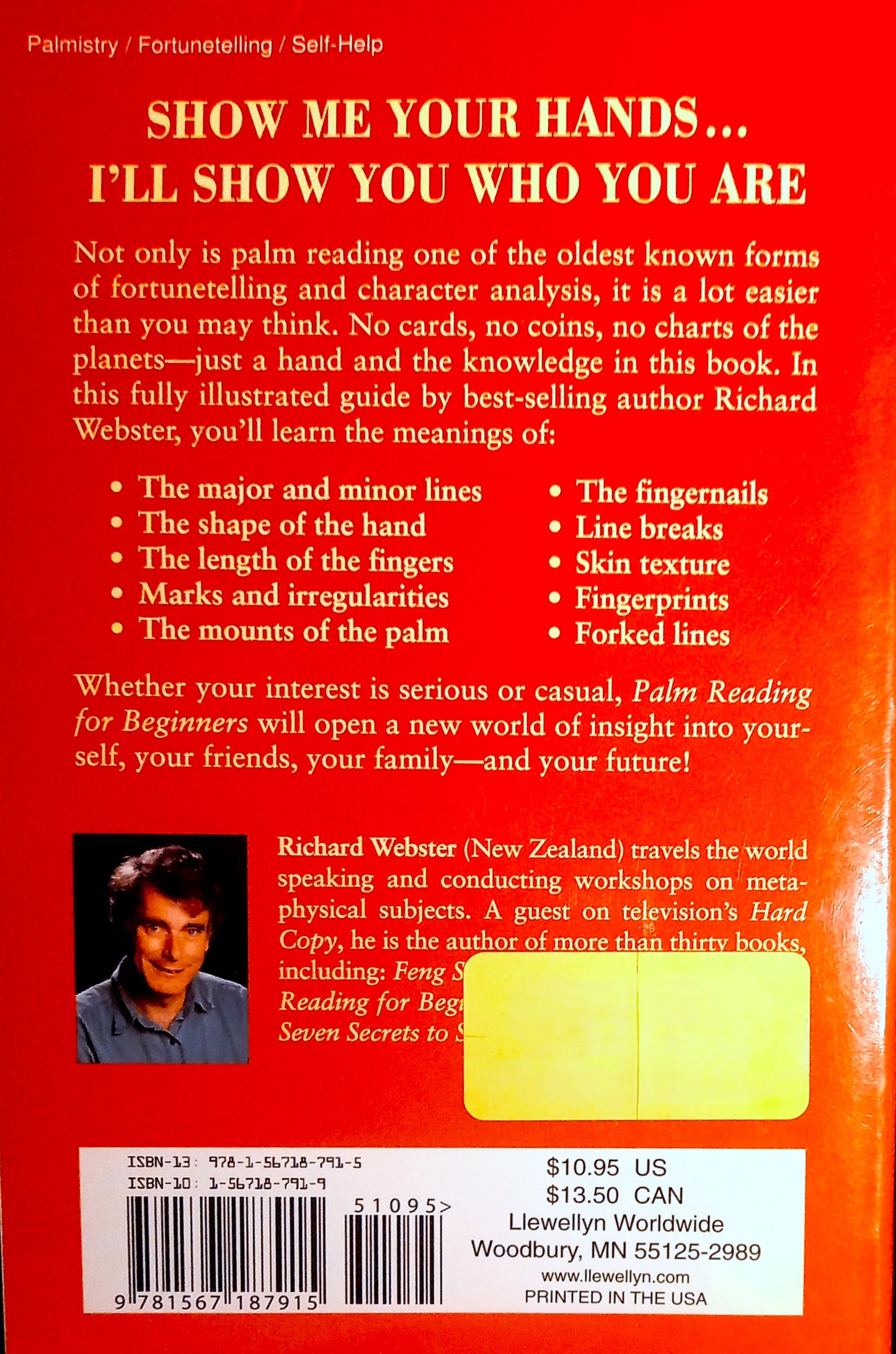Back cover of Palm Reading for Beginners: Find Your Future in the Palm of Your Hand by Richard Webster