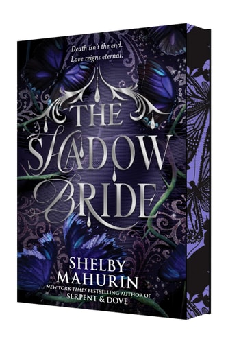 Book cover of 'The Shadow Bride' by Shelby Mahurin with dark purple and blue design.