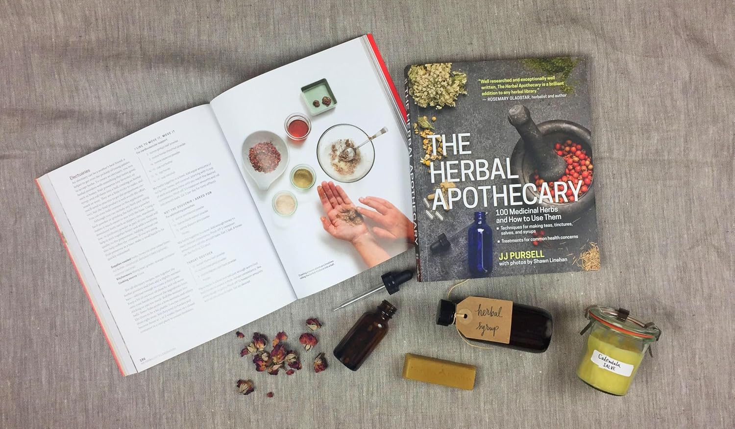 The Herbal Apothecary: 100 Medicinal Herbs and How to Use Them by Dr. JJ Pursell