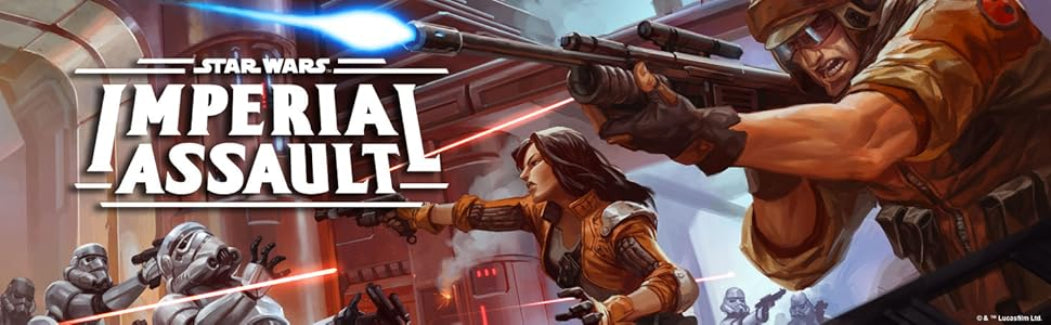  promotional image for 'Star Wars Imperial Assault' with characters and text.