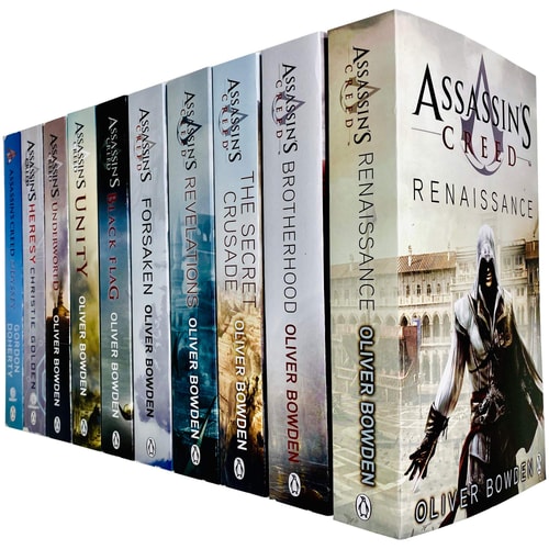 Assassin’s Creed Official 10 Books Collection Set [Books 1-10]: Renaissance, Brotherhood, Secret Crusade, Revelations, Unity, Underworld, Heresy, Odyssey & More | Oliver Bowden, Christie Golden & Gordon Doherty
