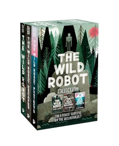 Box set of 'The Wild Robot' collection with forest design on the cover