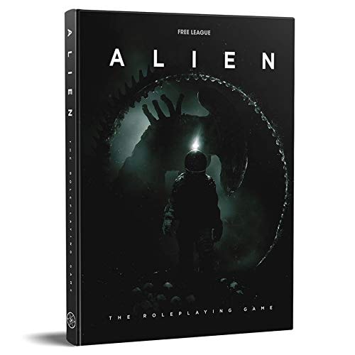 Alien roleplaying game book cover with dark green and black color scheme