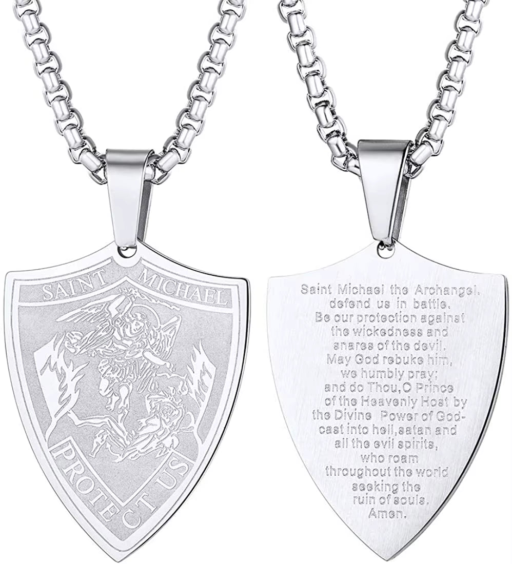 Archangel Michael Shield Pendant Necklace: Divine Protection and Power