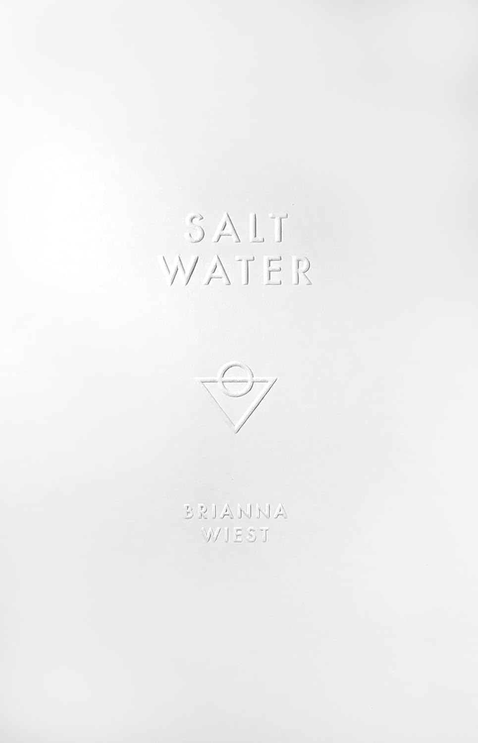 This image features the cover of "Salt Water" by Brianna Wiest, a debut poetry collection. The cover design is minimalist, utilizing a clean and simple white background that highlights the title and author's name.
