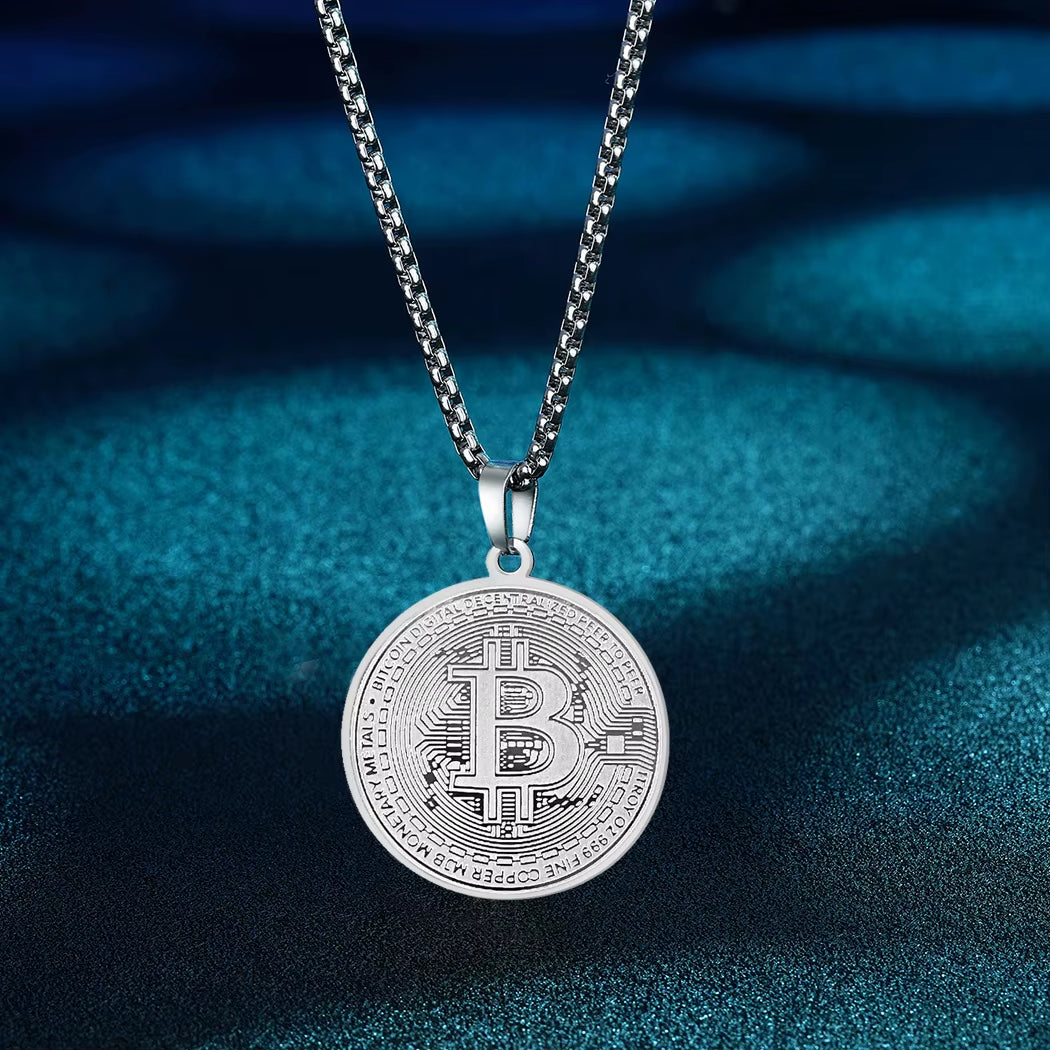 Bitcoin Piece & Chain Necklace | Bust-Down Blockchain Jewelry
