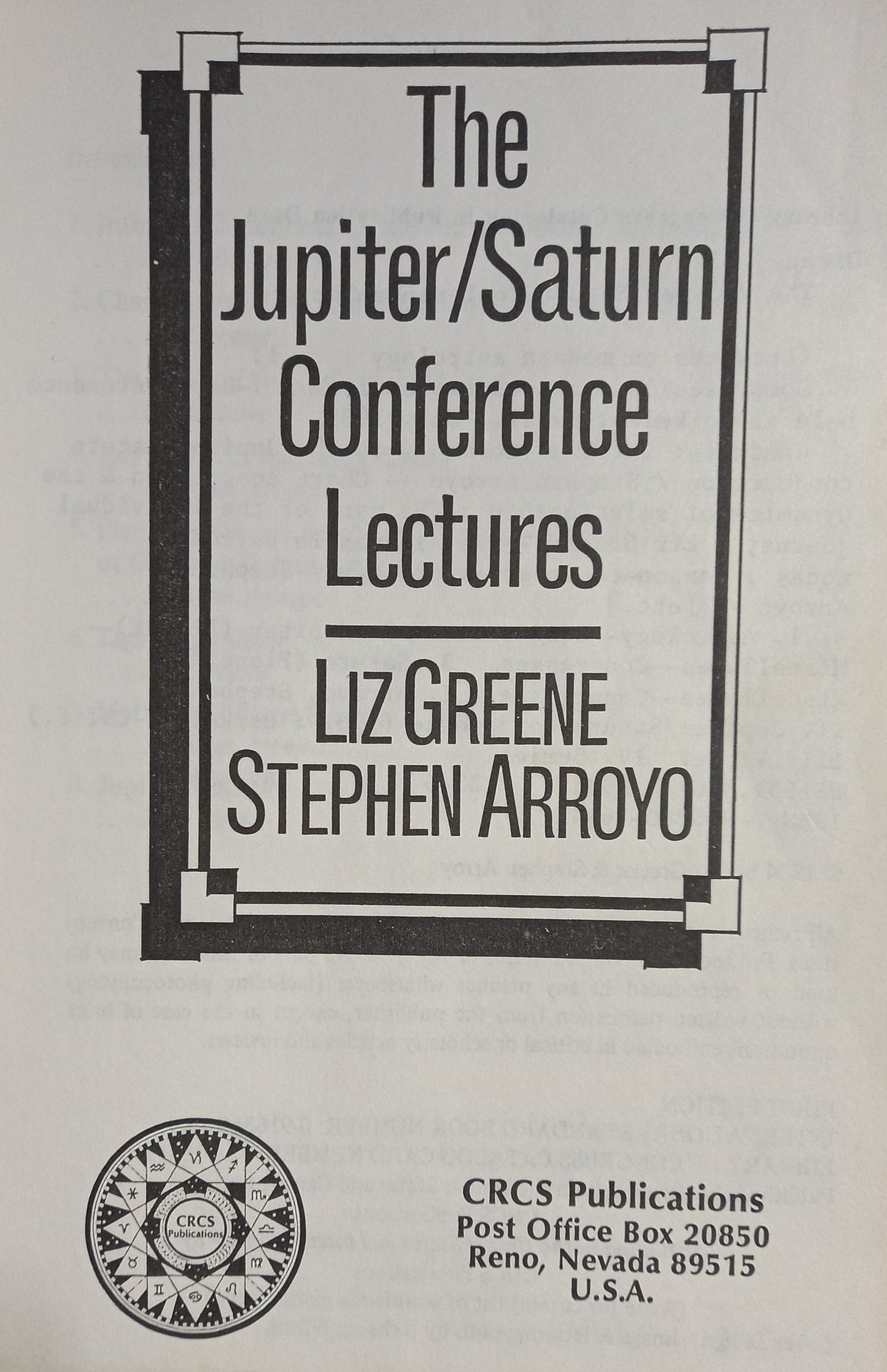 The Jupiter/Saturn Conference Lectures
