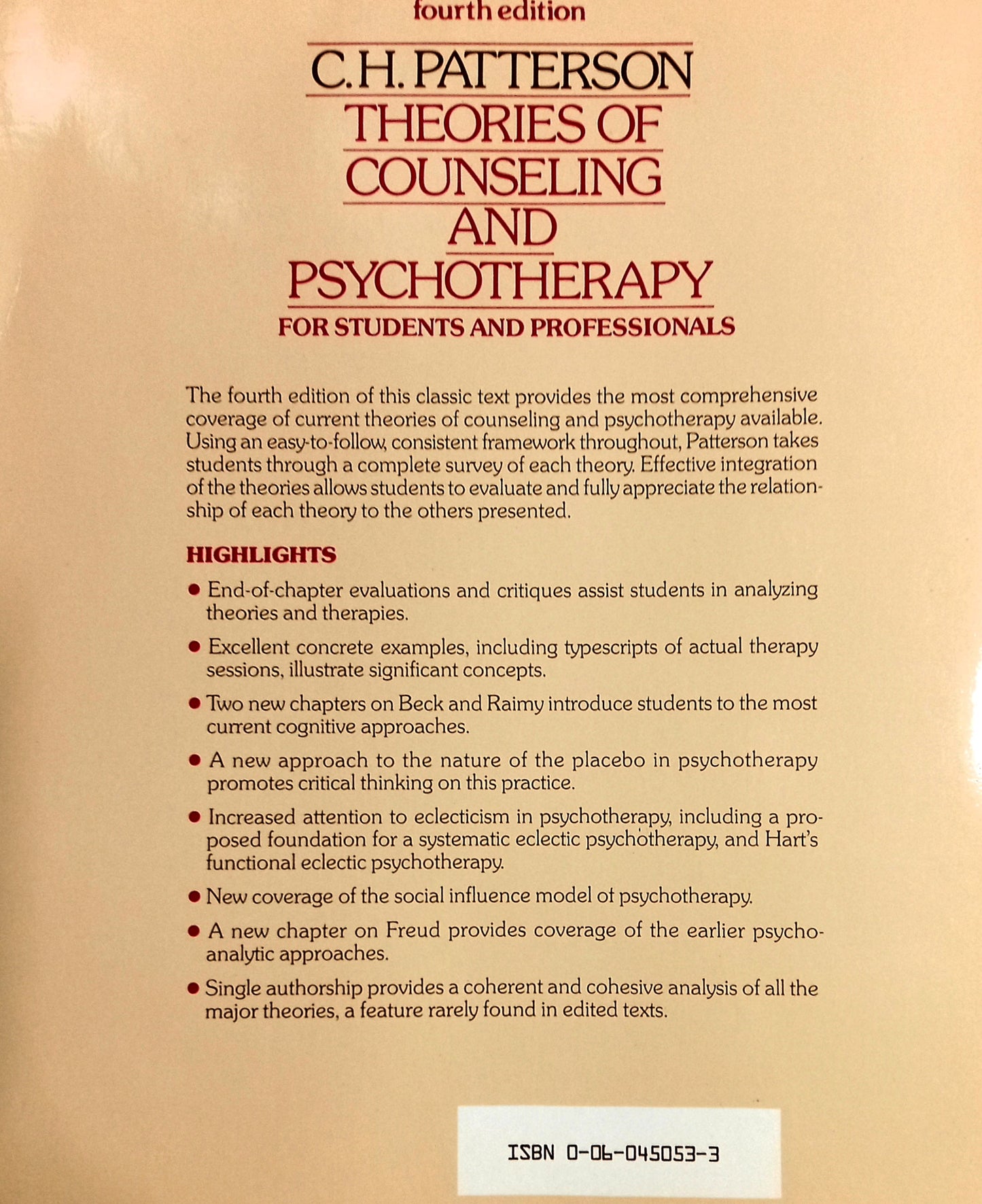 Theories of Counseling and Psychotherapy (Fourth Edition)
