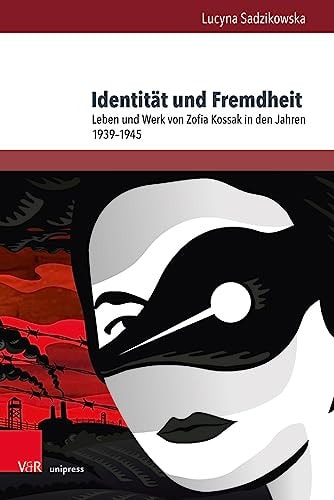 Book cover with a stylized face and industrial background, featuring the title 'Identität und Fremdheit' and author's name.