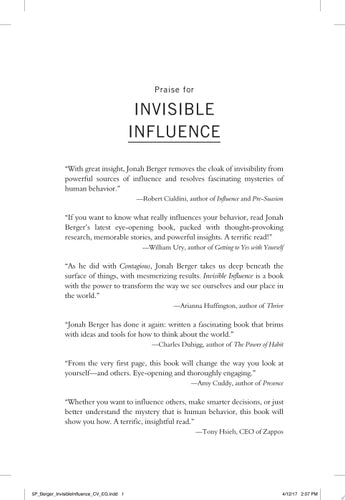 Invisible Influence: The Hidden Forces that Shape Behavior | Jonah Berger