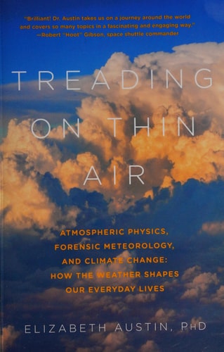 Book cover of 'Treading on Thin Air' with a cloud background