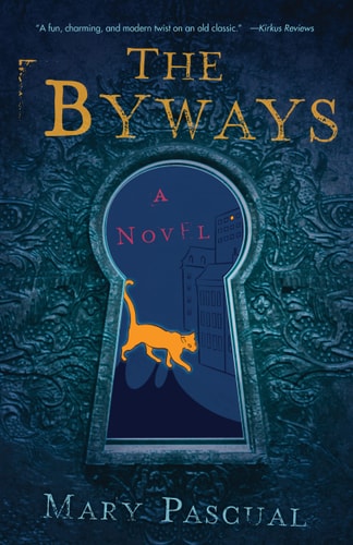 Book cover of 'The Byways' by Mary Pascual with a keyhole design and cat silhouette.
