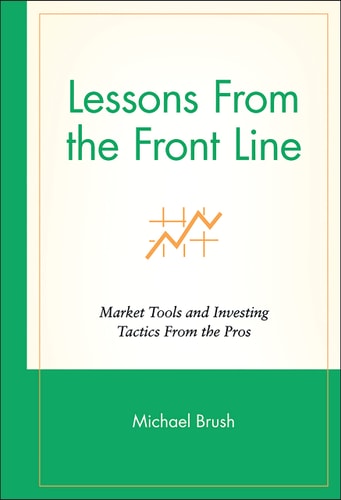 Book cover of 'Lessons From the Front Line' by Michael Brush with green and white design.