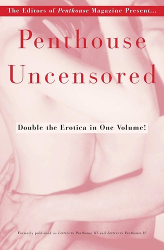 Book cover of 'Penthouse Uncensored' with a pink background and text.