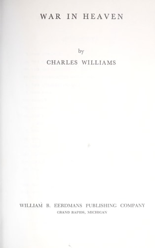War in Heaven | Charles Williams