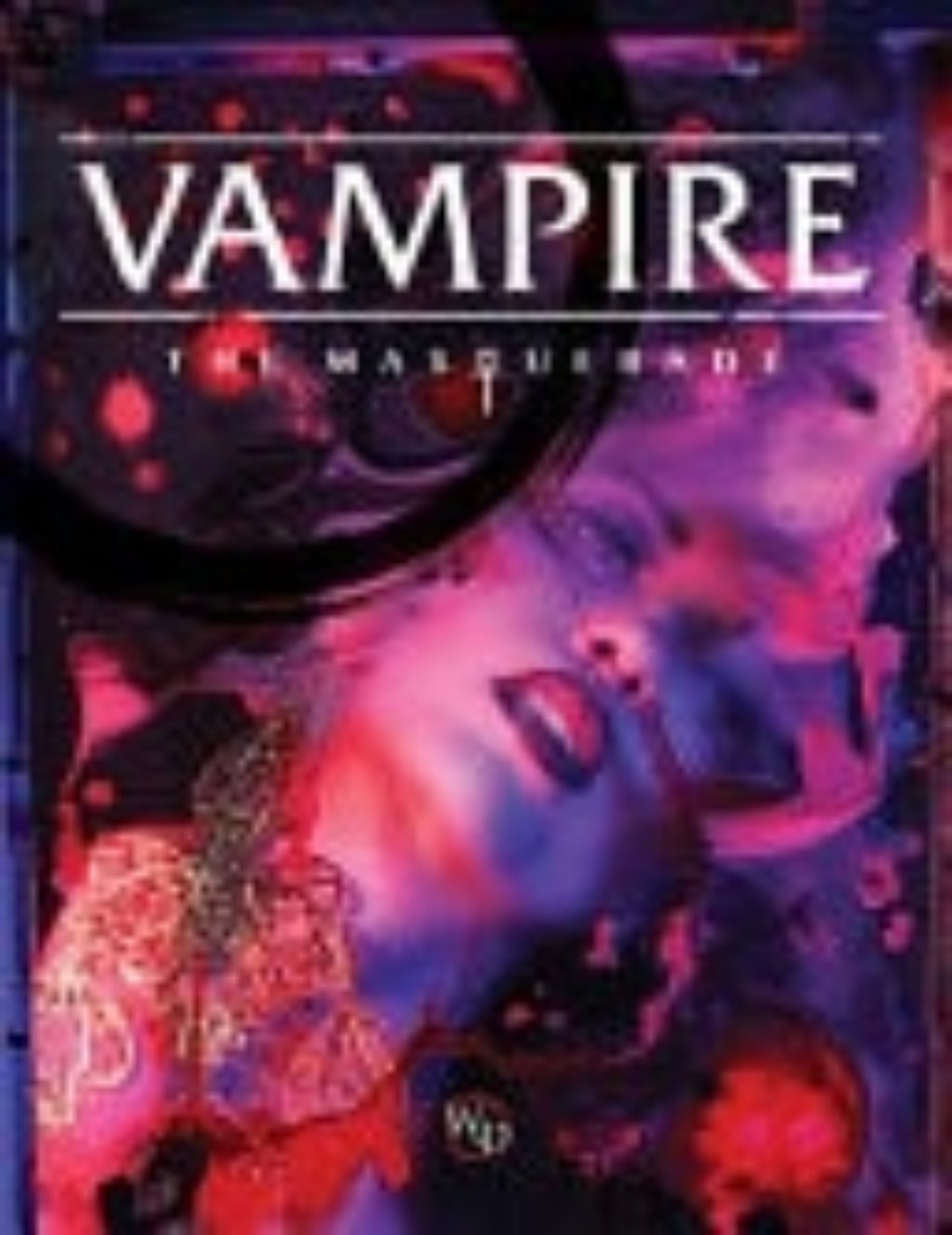 Cover of 'Vampire: The Masquerade' game book with colorful design