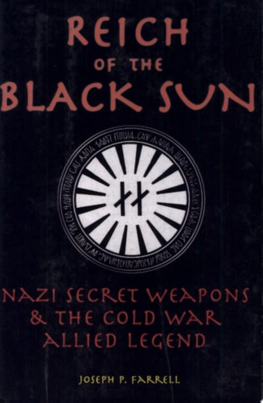 Book cover of 'Reich of the Black Sun' with a black background and red text.