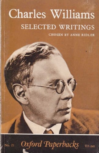 Book cover of 'Selected Writings' by Charles Williams with a portrait of the author on a brown background.