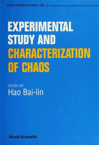 Book cover of 'Experimental Study and Characterization of Chaos' Edited by Hao Bai-lin and World Scientific with blue background and white text.