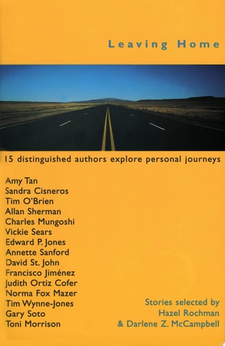 Book cover of 'Leaving Home' with a road and desert landscape.