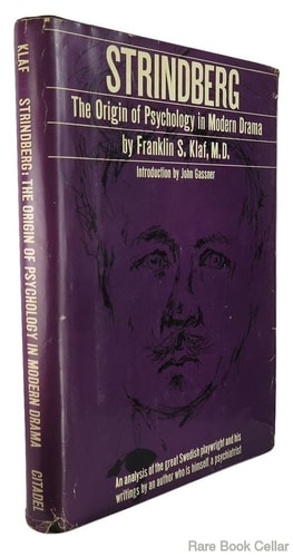 Book cover of 'Strindberg: The Origin of Psychology in Modern Drama' with a purple background and black text.