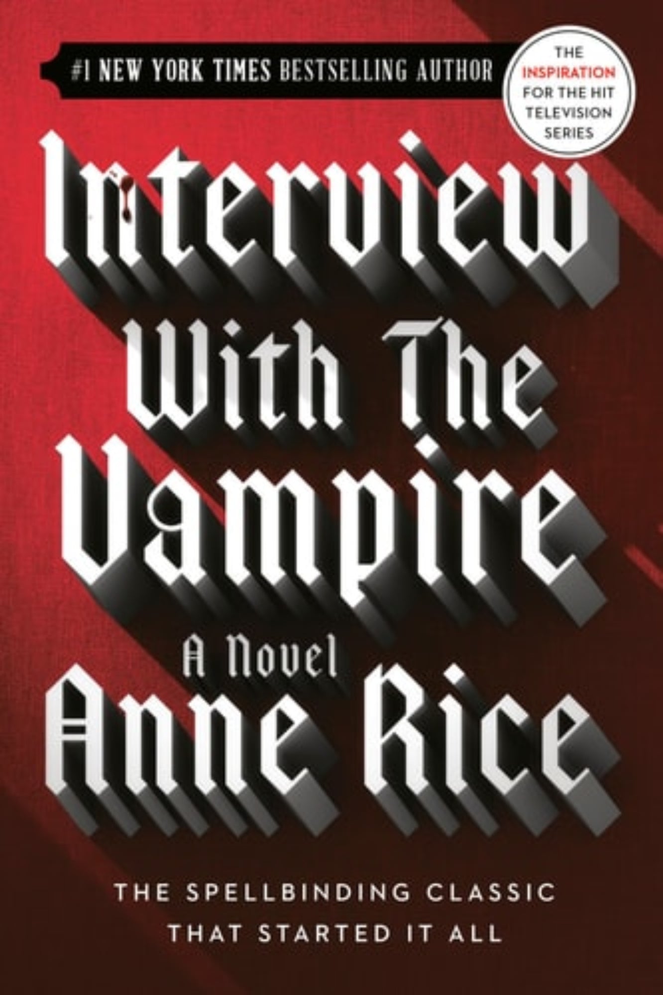 Book cover of 'Interview with the Vampire' by Anne Rice with a red and black design.