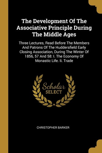 Book cover with text about the development of the associative principle during the Middle Ages, featuring a gold emblem on a black background.