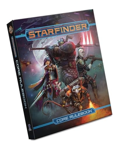 Starfinder core rulebook with characters on the cover