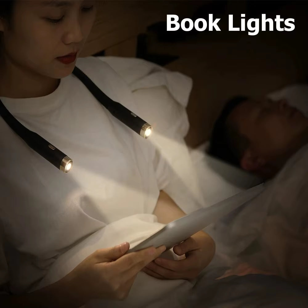 Neck Wrap Reading Light LED Night Reader W/ USB Charging Port