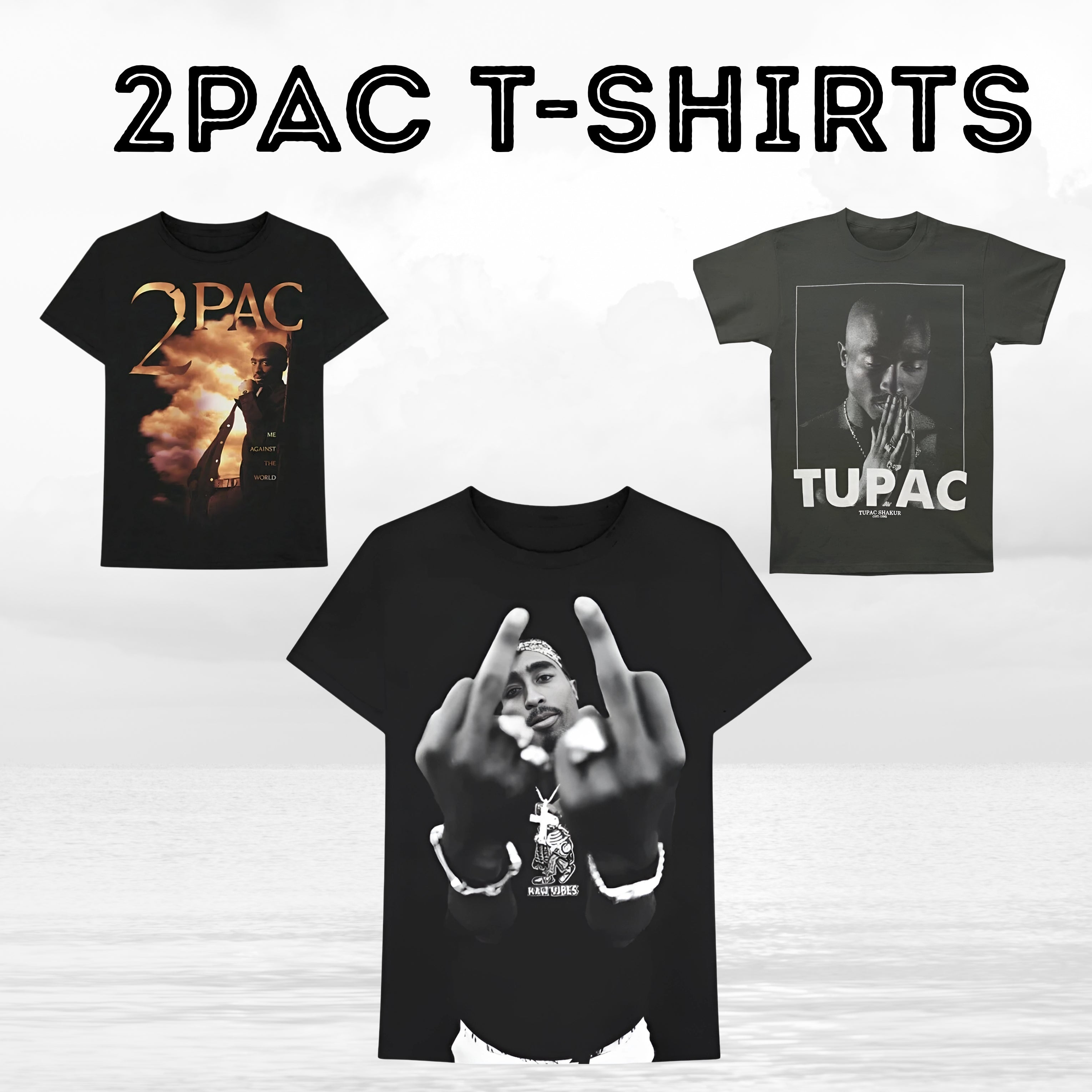 Two Pack Singer 2Pac T-Shirt – Tupac Shakur Iconic Graphic Tees – Bust-Down Books