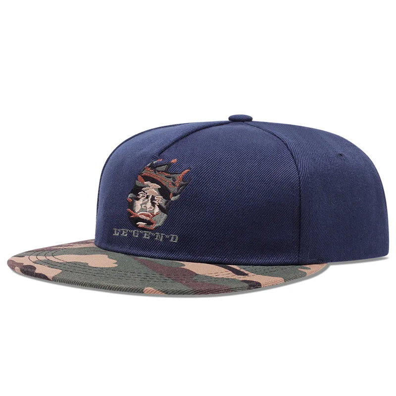 Biggie Smalls Legend cap with camo brim from '2Pac & B.I.G. Immortal Legends Snapback Collection | All Hats OSFA' on Bust-Down.