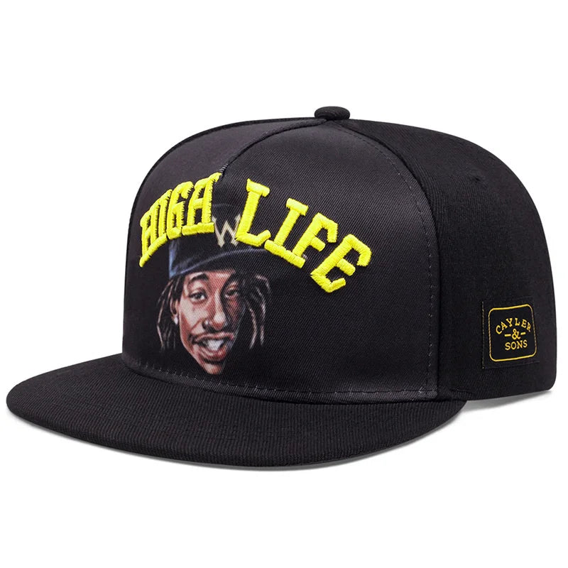 Wiz High Life cap in all black from '2Pac & B.I.G. Immortal Legends Snapback Collection | All Hats OSFA' on Bust-Down.