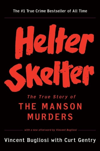 Book cover of 'Helter Skelter' with red text on a black background
