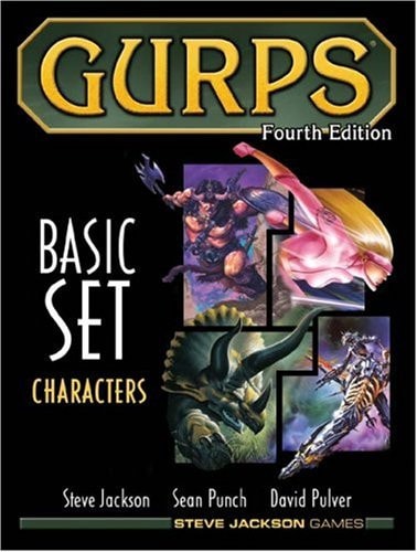 GURPS Basic Set Characters book cover with artwork and text