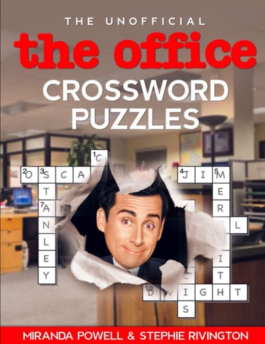 Book cover of 'The Unofficial The Office Crossword Puzzles' with a crossword puzzle design and character from the TV show.