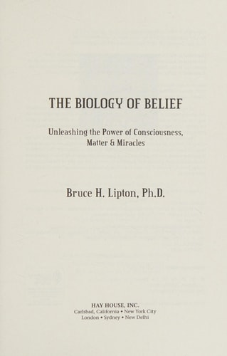 Title page of 'The Biology of Belief' by Bruce H. Lipton with a beige background.