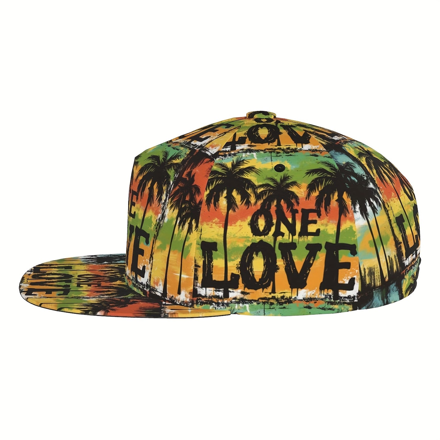 One Love Rasta Snapback Cap | Tropical Jamaica Print