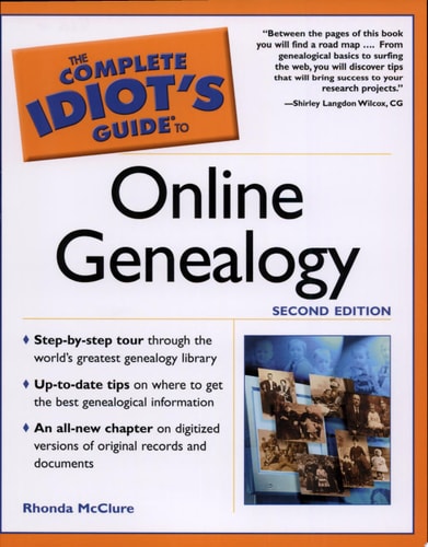 Book cover of 'The Complete Idiot's Guide to Online Genealogy' by Rhonda McClure
