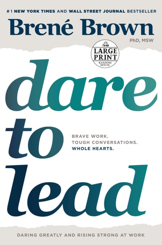 Book cover of 'Dare to Lead' by Brené Brown with large print label.