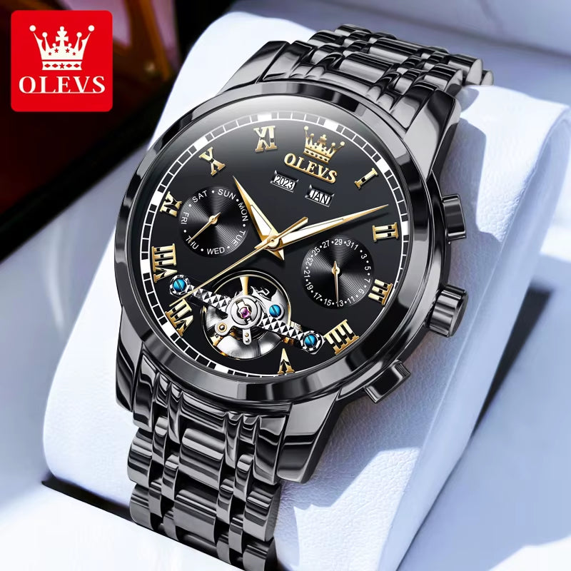 Automatic Movement Luxury Wristwatch | Waterproof Stainless-Steel