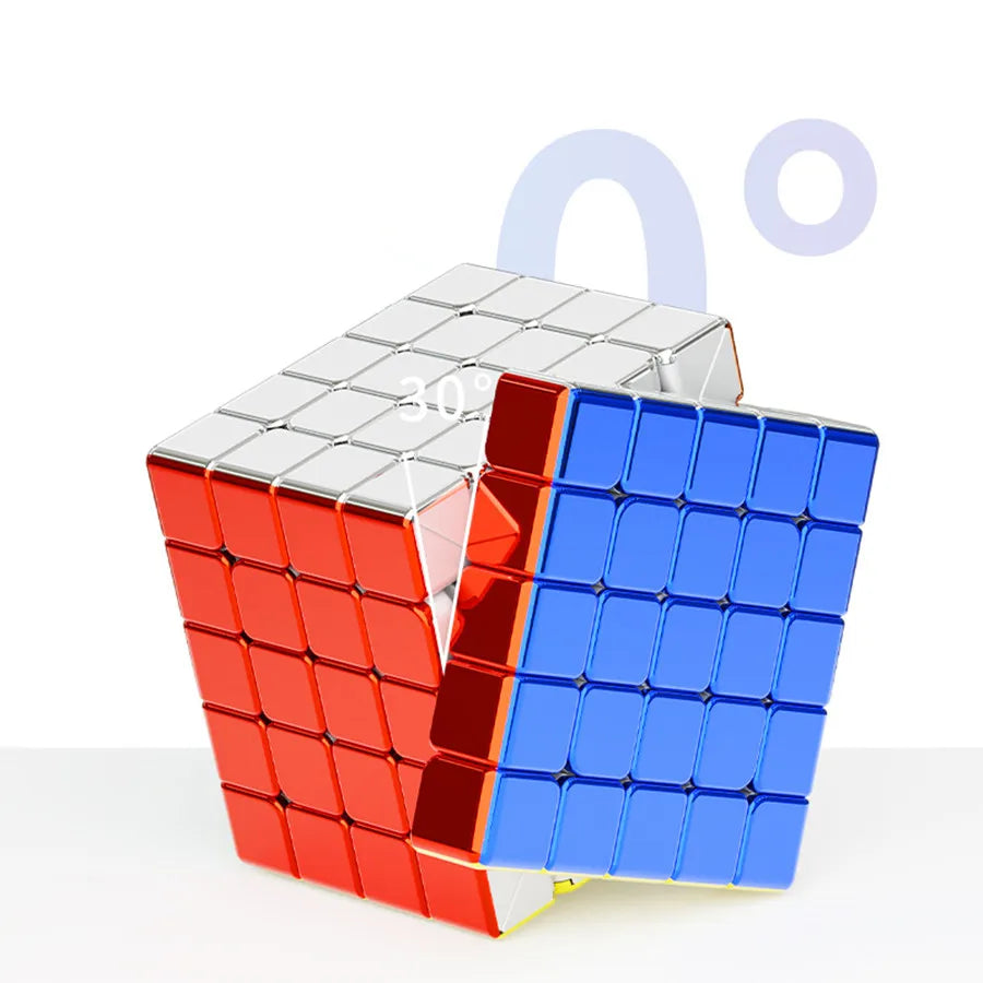 Rubik's Cube with red and blue sides on a white background