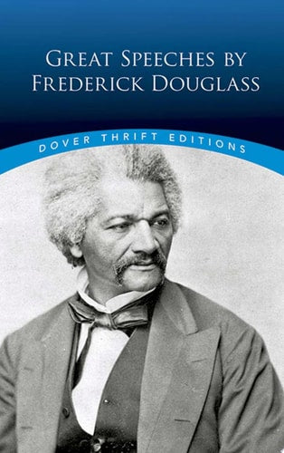 Book cover of 'Great Speeches by Frederick Douglass' with a portrait of Frederick Douglass.
